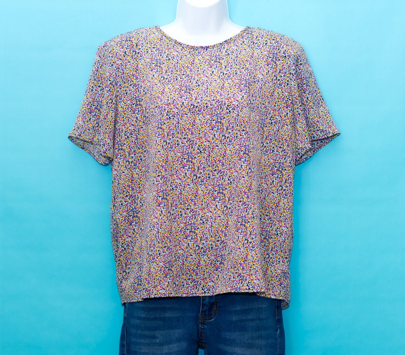 Vintage 1980s Colorful Blouse Medium
