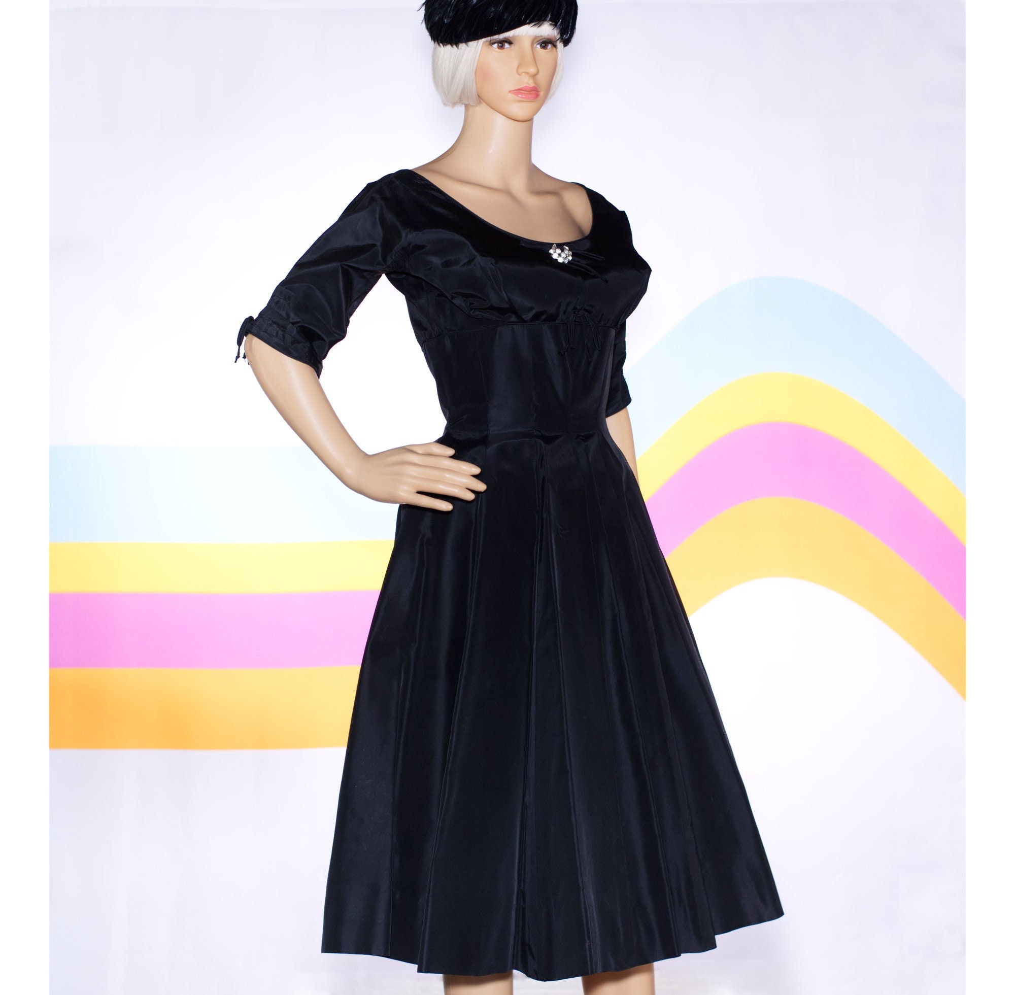 Moonrise Off-Shoulder Long Sleeve Ruched Dress Black