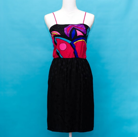 Vintage 1980s Levino Verna Silk Dress | Small