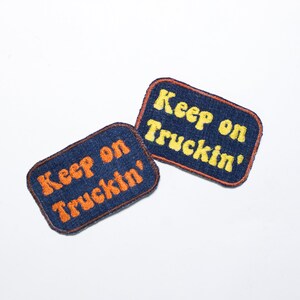 Retro Keep on Truckin' 70s Inspired Embroidered Patch