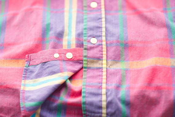 Vintage 1980s Mens Plaid Gap Shirt | 80s Preppy B… - image 6
