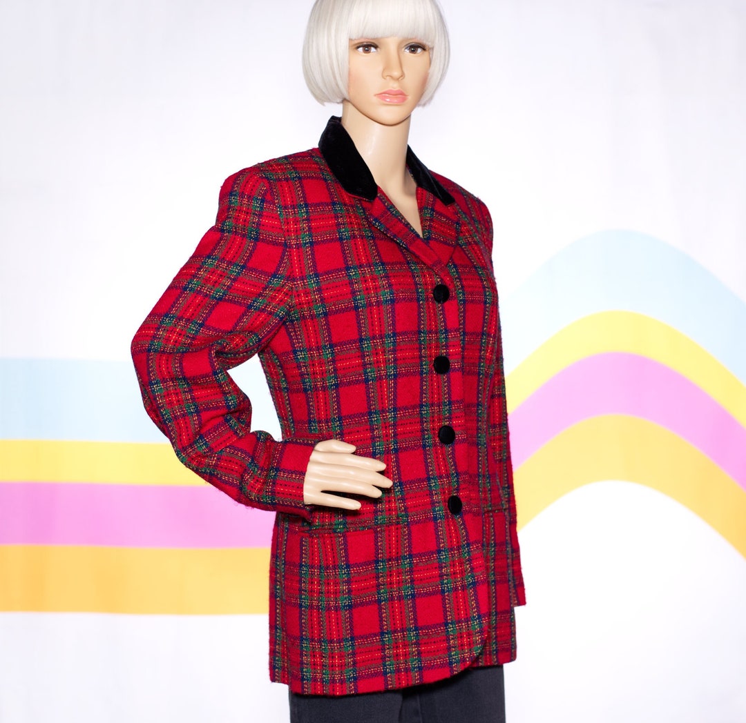 Vintage 80’s Blazer with Velvet Lapel main image 0