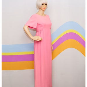 Vintage 1960s Pink Maxi Dress by Emma Domb Small / Medium image 1