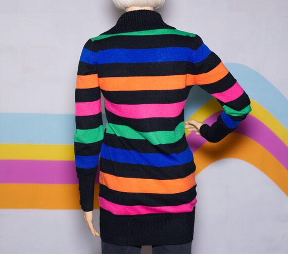 Vintage 1990s Colorful Striped Sweater | Small / … - image 4