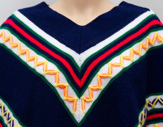 Vintage 1970s Sweater Poncho - image 3