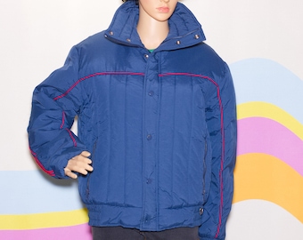 Vintage 1970s Navy Blue Ski Jacket | Medium/Large