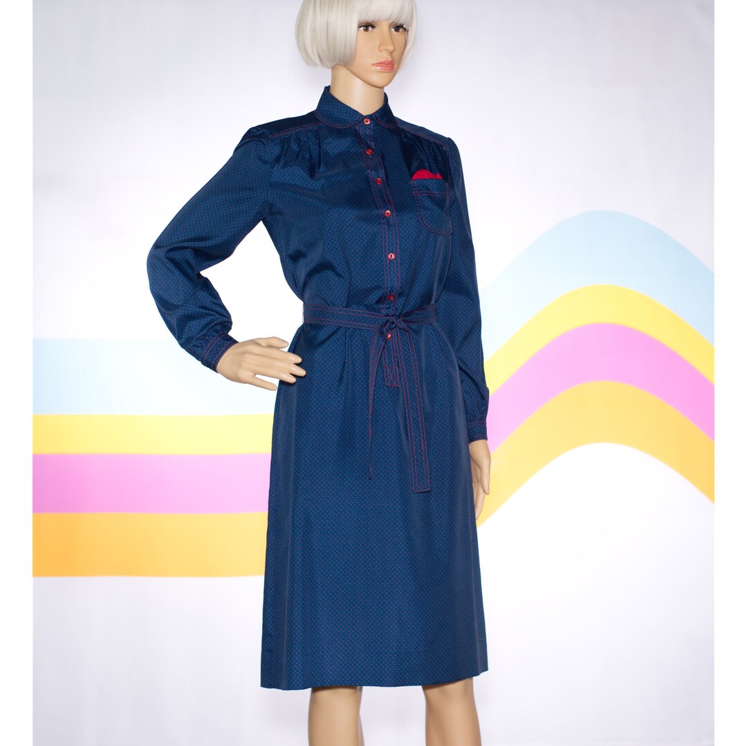 Navy Polka Dot Button Dress Old Navy Shirt Dress Womens S Midi Polka Dot  Cut Out