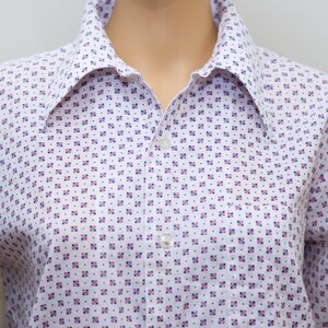 Vintage 1970s Long Collar Short Sleeved Shirt | Medium | i-5