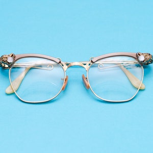 Vintage RARE 40s/50s Eyeglasses Gold Filled Browline Glasses 1/10 12k GF