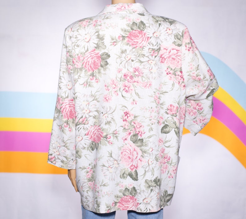 Vintage 1980s Floral Blazer Large/XL i-17 image 5