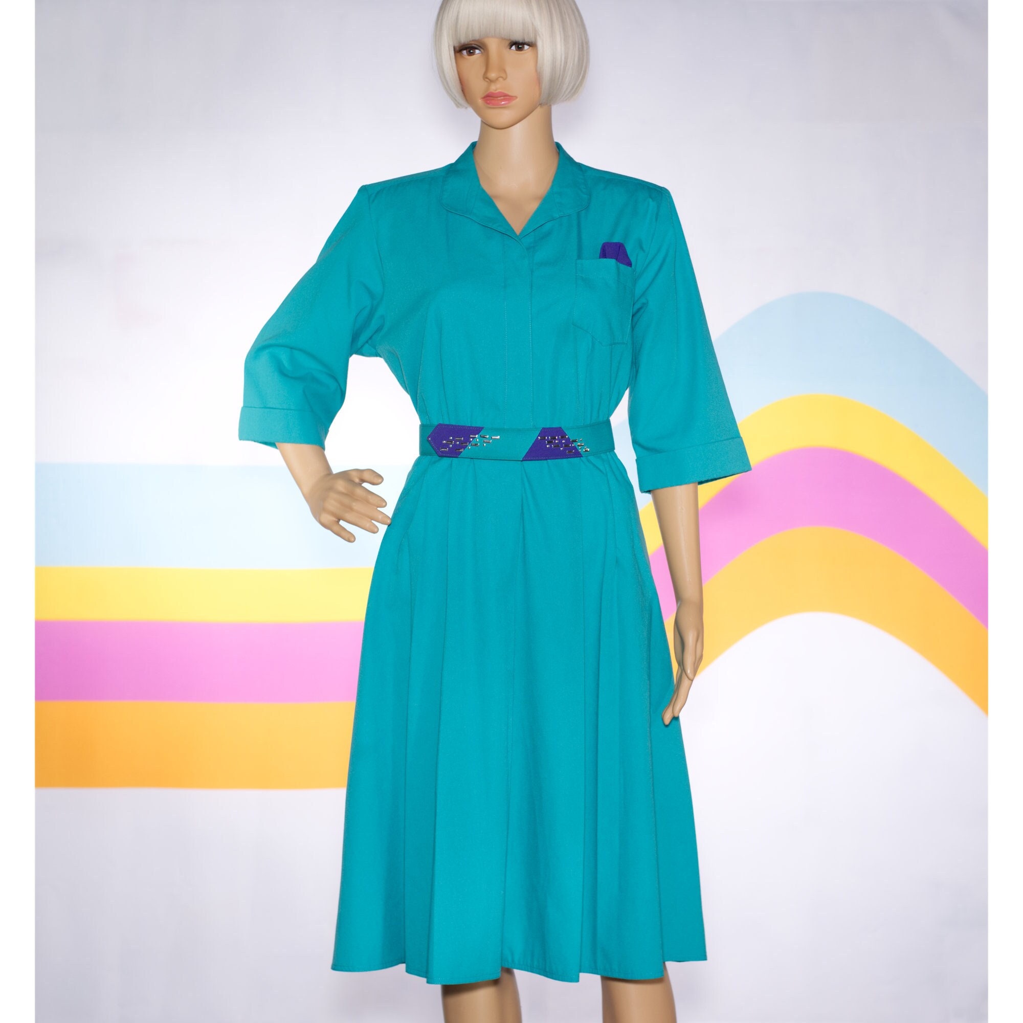 Turquoise Midi Dress - Etsy