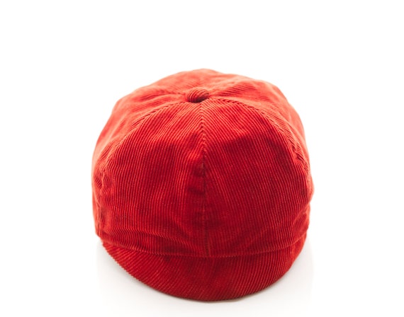 Vintage 1930s Child's Hat | Red Corduroy Cap