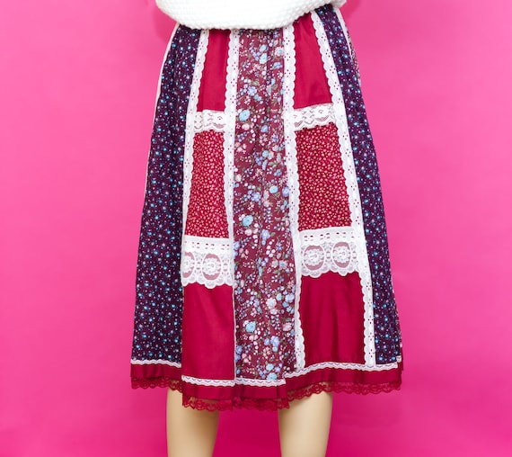 Vintage 1970s Patchwork Skirt | Small / Medium | 3 - image 3