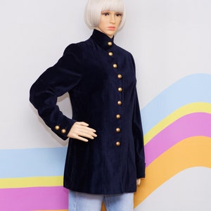 Margarita Navy Blue Velvet Jacket Dress X-Small (Sizes 00-0)