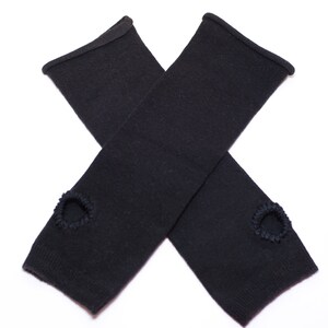 Black Cupcake Arm Warmers / Fingerless Gloves image 4