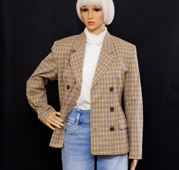 Vintage 1980s Gap Plaid Cotton Blazer | Small | 5 - image 2