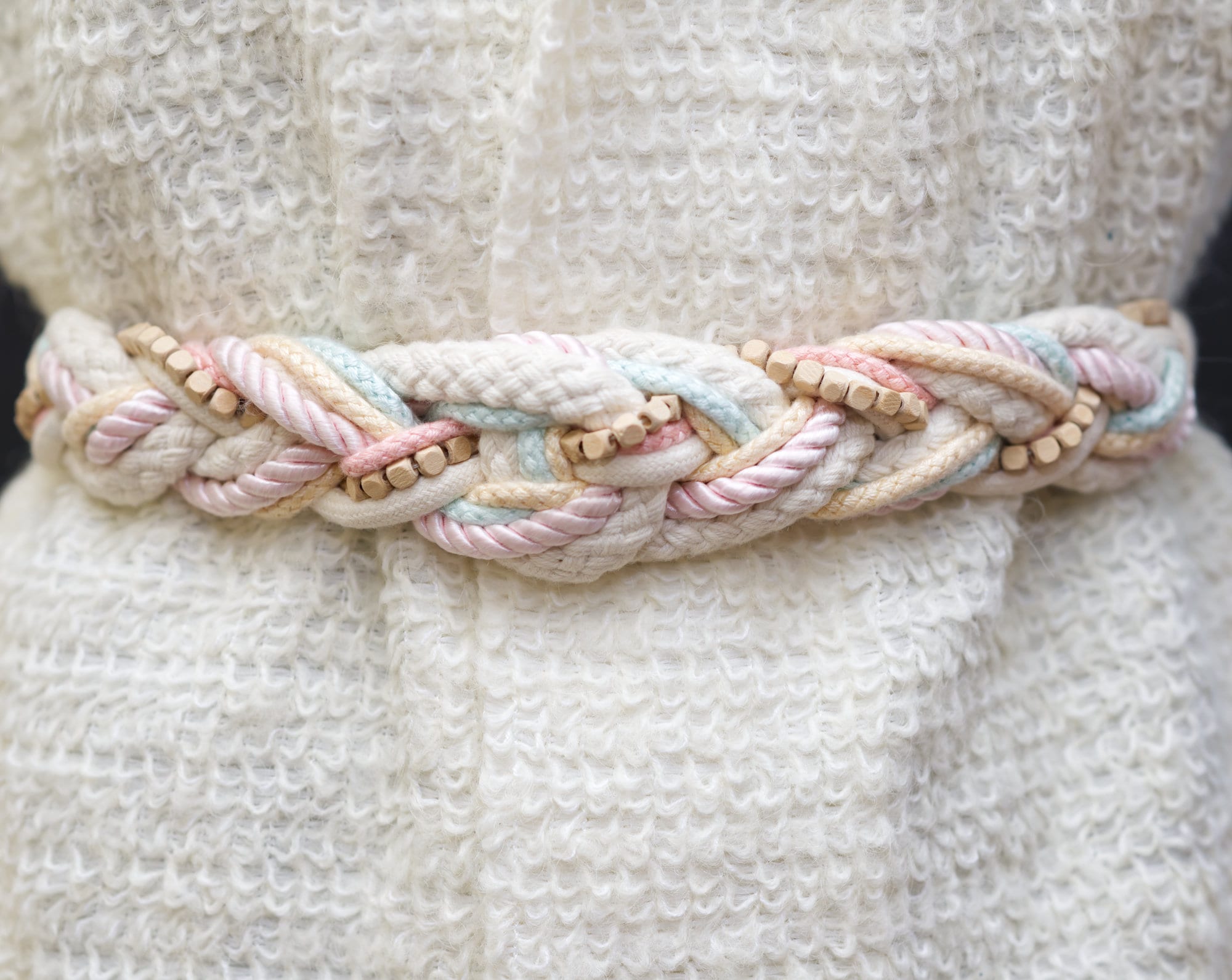 Vintage Braided Cord Stretch Belt Pastel 80s Vintage 1980s Pastel Braided Belt | Large - Etsy main image 2
