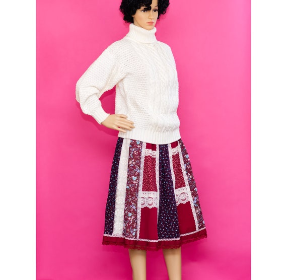 Vintage 1970s Patchwork Skirt | Small / Medium | 3 - image 2