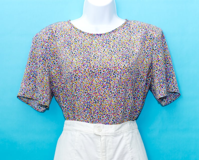 Vintage 1980s Colorful Blouse Medium