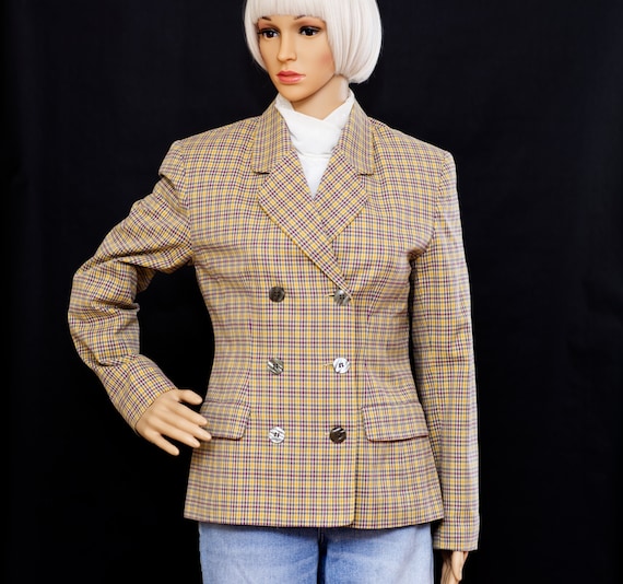 Vintage 1980s Gap Plaid Cotton Blazer | Small | 5 - image 1