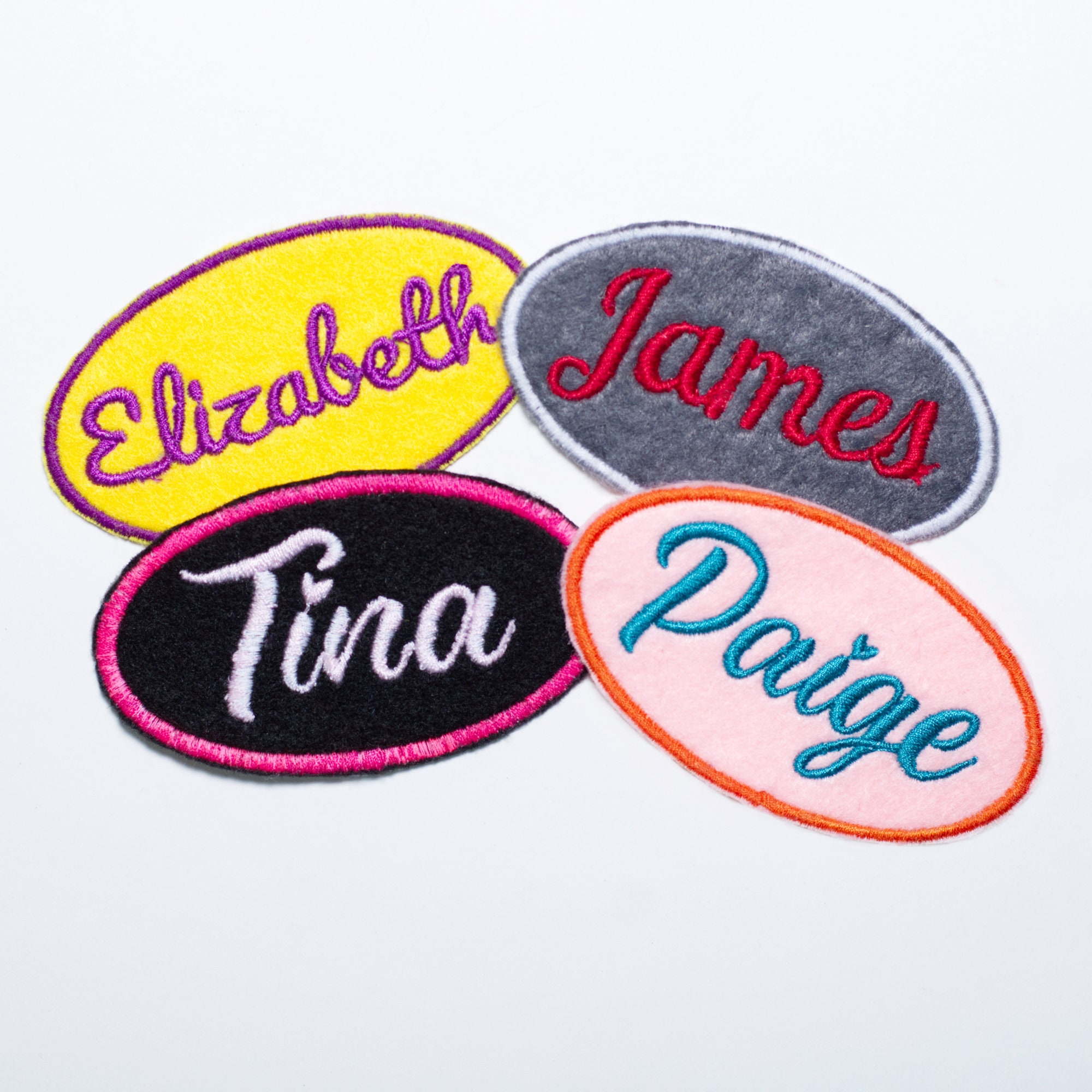 Custom Embroidered Name Patch Iron on Patch for Jacket,custom Embroidered  Patches, Sew on Name Patch, Oval Patches, Name Patch for Backpack 