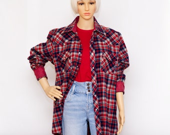 Vintage 1980s Sears Red Plaid Flannel | Large / XL | 8