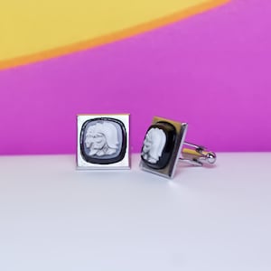 Vintage Mid-Century Cameo Roman Gladiator Cufflinks