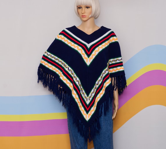 Vintage 1970s Sweater Poncho - image 2