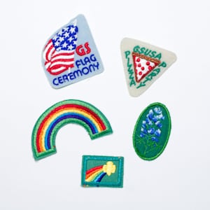 Vintage 1980er Jahre Patches, Pfadfinderin Patches