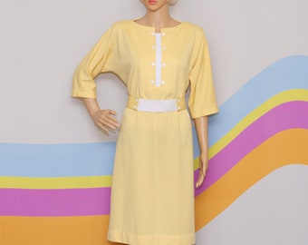 Vintage 1980s Yellow Dress | Medium