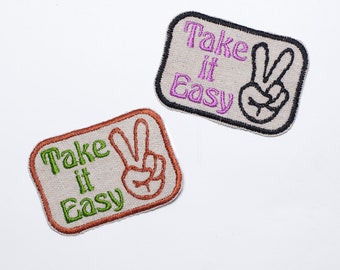 Retro Take it Easy 60s/70s Inspired Embroidered Patch