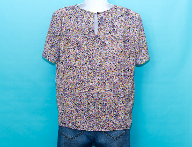 Vintage 1980s Colorful Blouse Medium