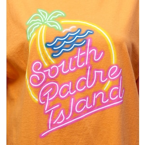 Retro South Padre Island Orange T-Shirt | XL | 9