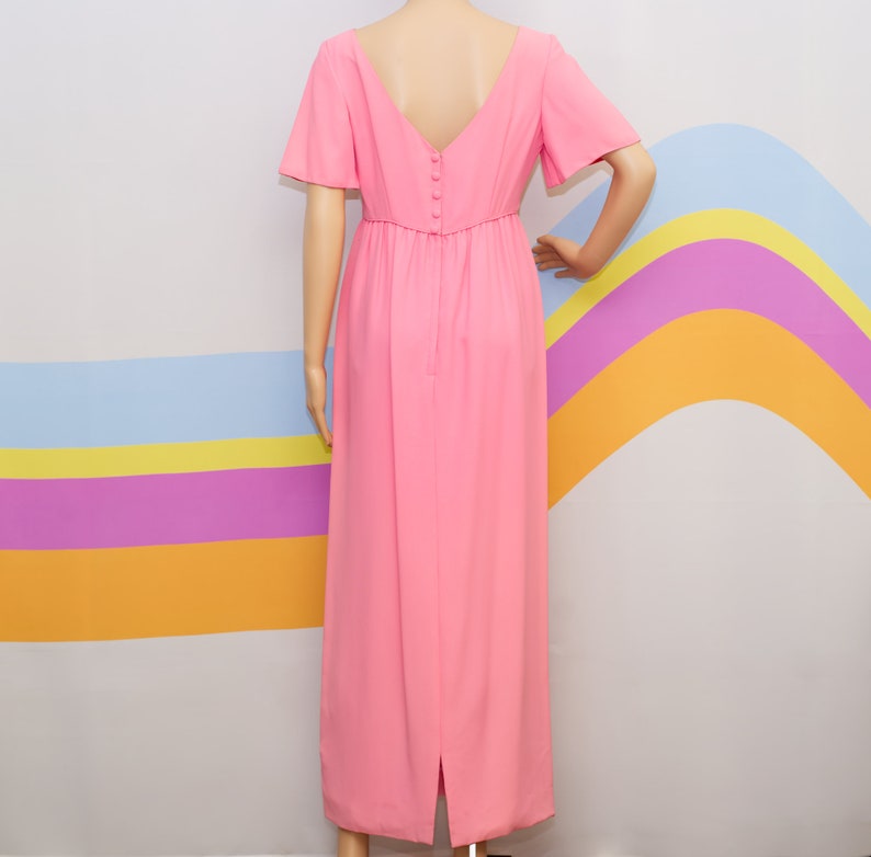 Vintage 1960s Pink Maxi Dress by Emma Domb Small / Medium image 3