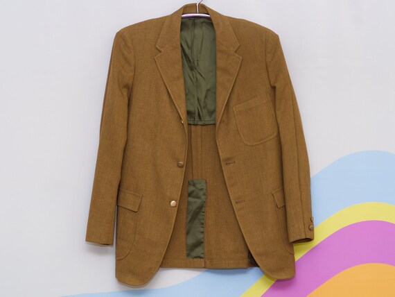 Vintage 1960s Brown 3 Button Suit Blazer | Small … - image 6