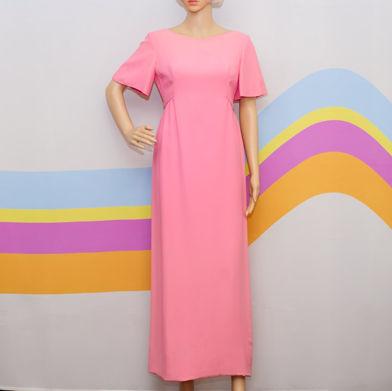 Vintage 1960s Pink Maxi Dress by Emma Domb Small / Medium image 2