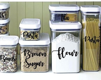 Farmhouse Pantry Labels, Custom Vinyl Decals