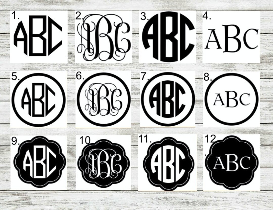 Customizable Monograms Custom Monogram Vinyl Decal, Laptop, Tumbler, Car Sticker - Etsy