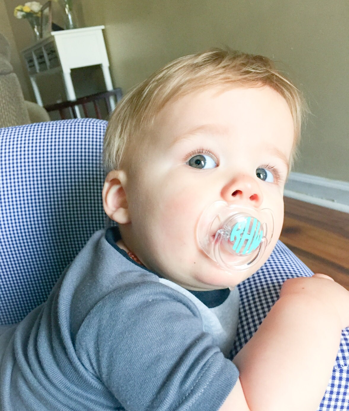 Pacifier Monogram Decals // Set of 5 Decals // Pacifier Labels Etsy