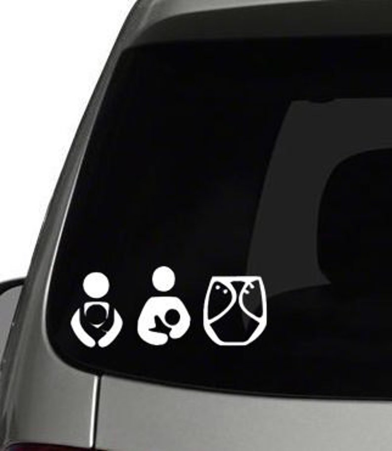 Crunchy Mom Decals // Car Decal // Mom Decal // Cloth Diaper Etsy