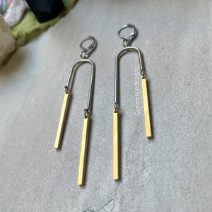 Mixed Metal Earrings/Brass Earrings/Minimalist Earrings/Steel Earrings/Silver Earrings/Gold Earrings/Mixed Metal Jewelry/Mixed Metals