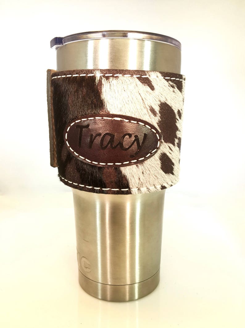 Brown Cowhide Yeti Cup Sleeve w/Handle 20 oz or 30 oz Etsy