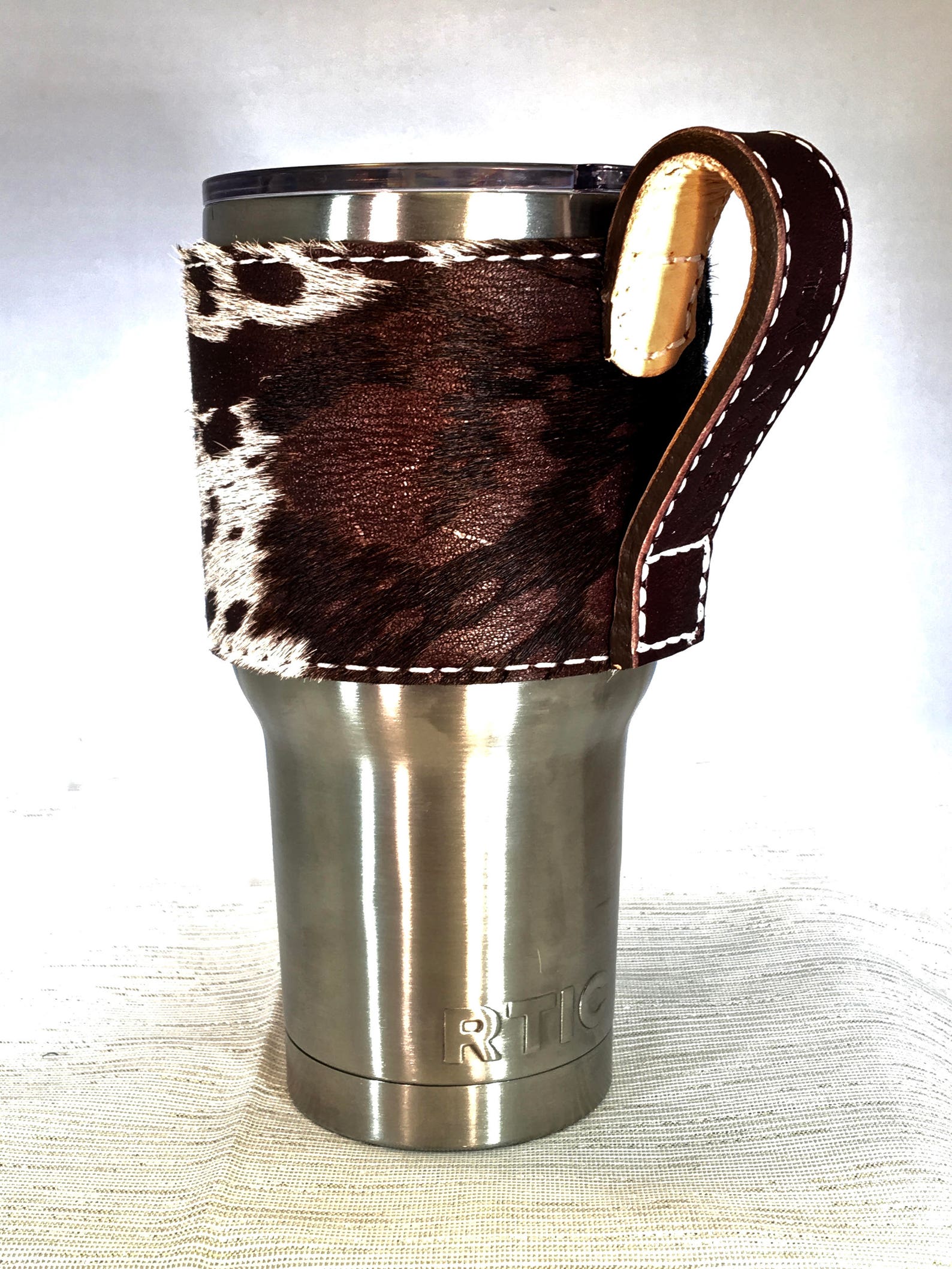 Brown Cowhide Yeti Cup Sleeve w/Handle 20 oz or 30 oz Etsy
