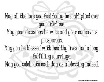 A Wedding Covenant Blessing Printed Print For Wedding Prayer Etsy