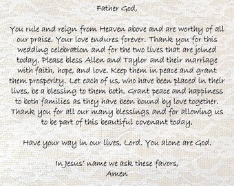 A Wedding Covenant Blessing Printed Print For Wedding Prayer Etsy
