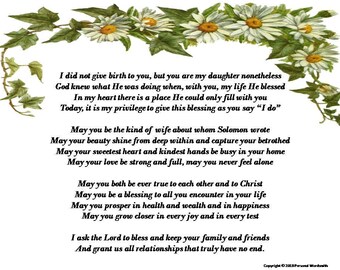 bride mother toast step speech blessing groom speeches printable god examples adoptive christian samples marriage favorites similar sold items maid