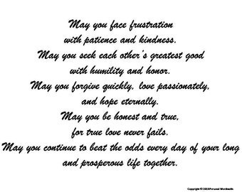 Wedding Toast Poem Etsy