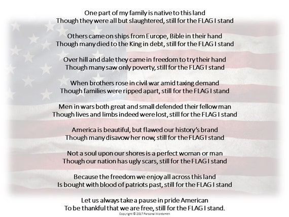 Still for the Flag I Stand by Personal Wordsmith Memorial Day - Etsy