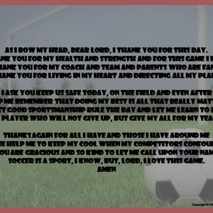 Fußballgebet, Fußballgebet, christlicher Athlet, sofortiger Download, Fußballgebet, Zitat vor dem Spiel, gebe dein Spiel Gott, Sportgedicht