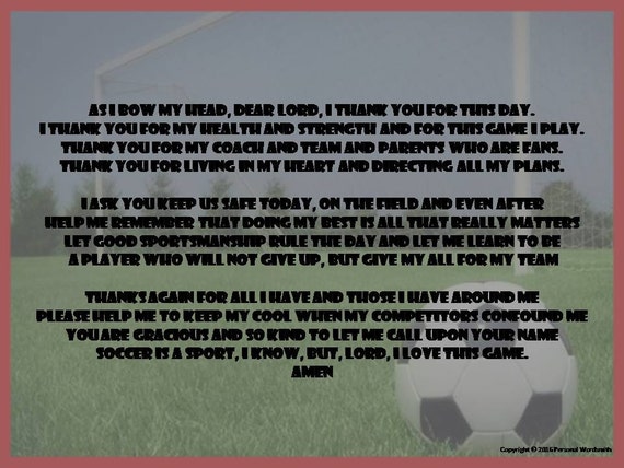 Christian Pre-game Football Prayer Print Digital Download -  Hong Kong